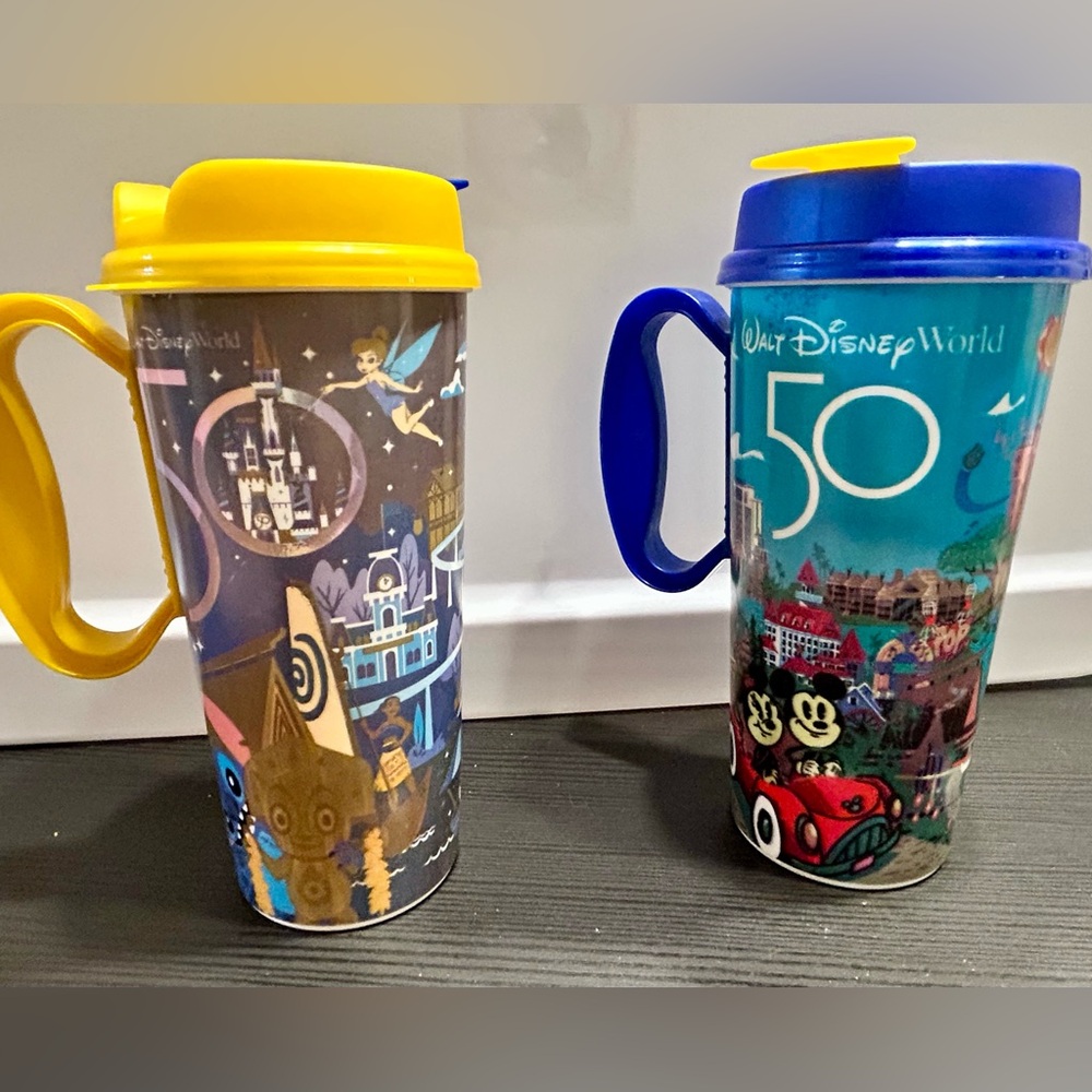 Disney World 50th Anniversary reusable plastic mugs